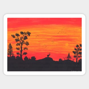 Sunset in Yellowstone Sticker